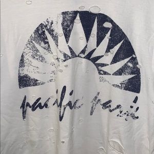 Free People high/low destroyed shirt